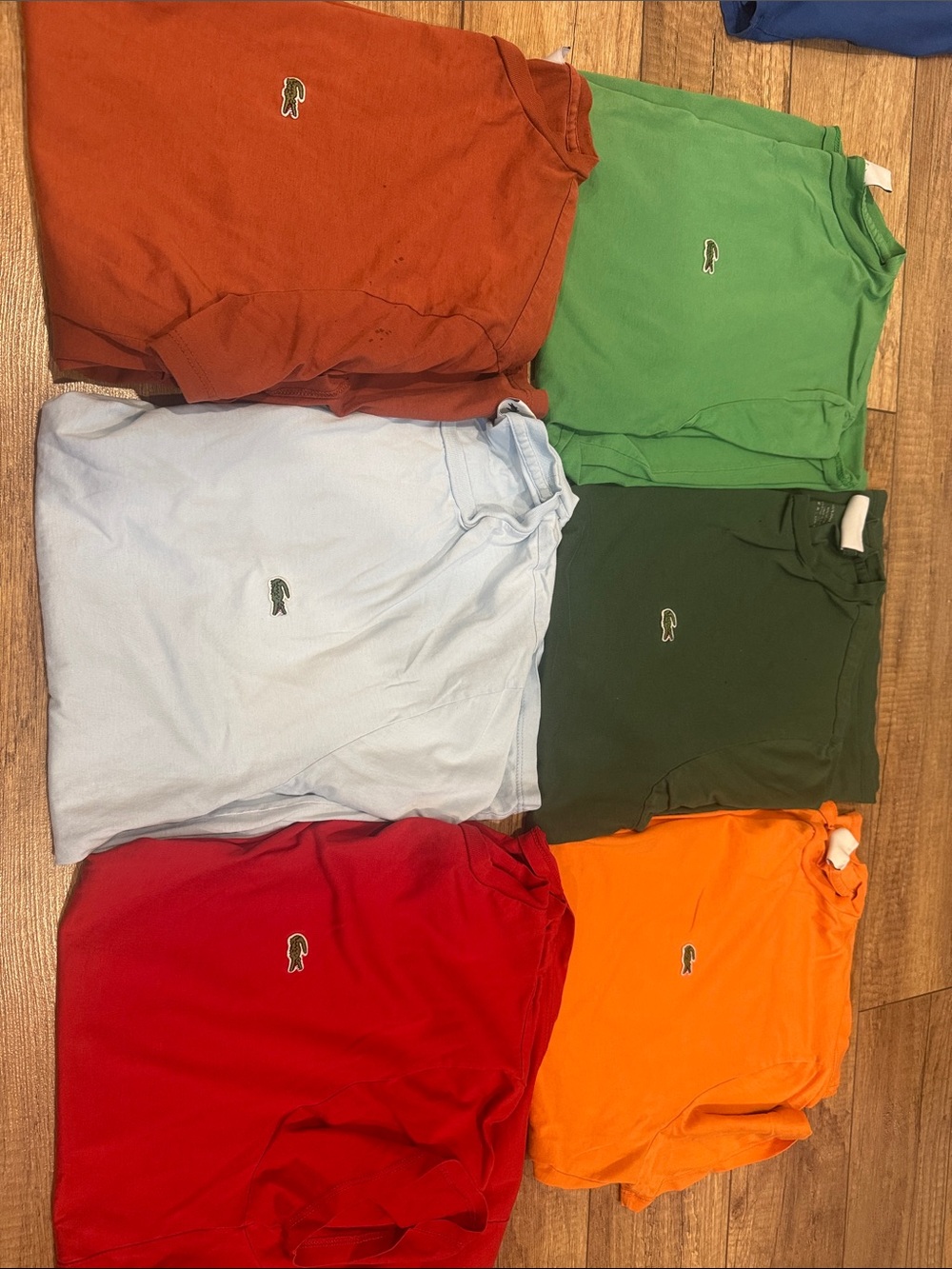 Lacoste Six-Pack Crew Neck Tees - Red, Orange, Green, Blue Variants